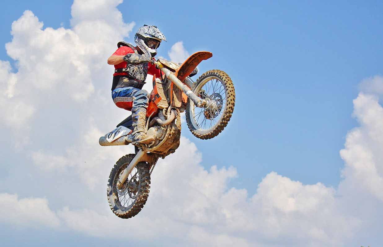Motorcycle jump - near the sky