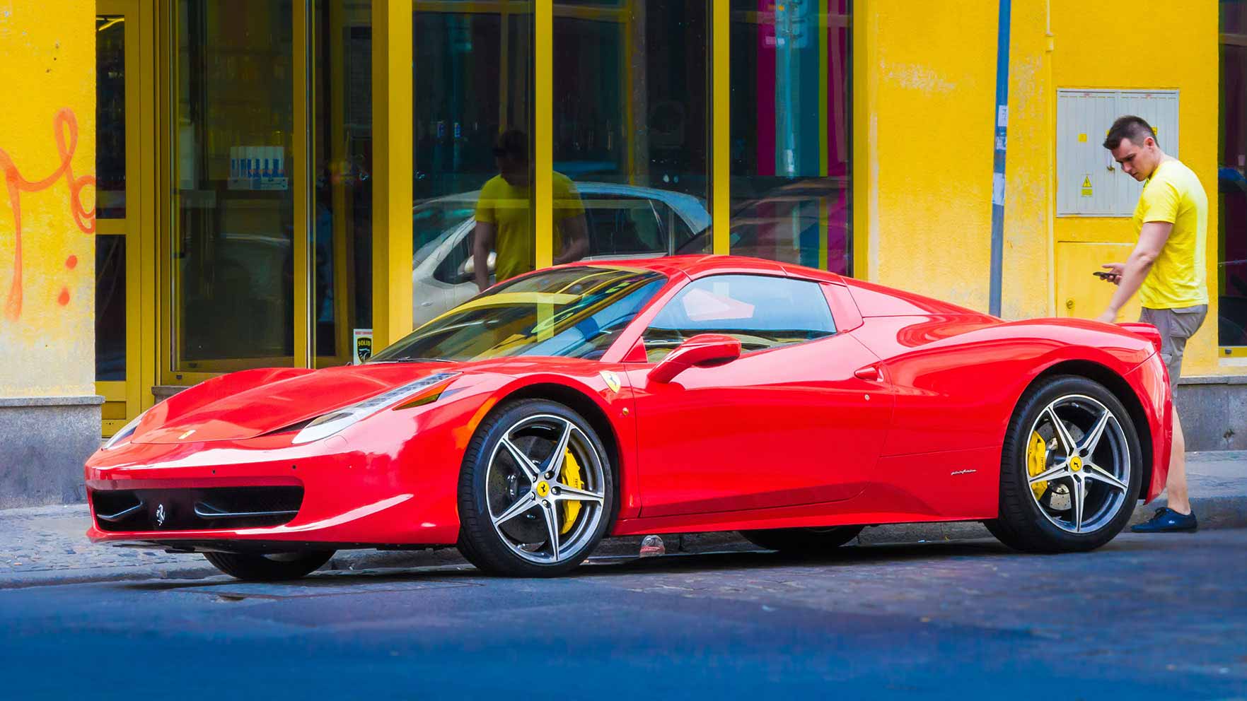 Red Ferrari - that's all 