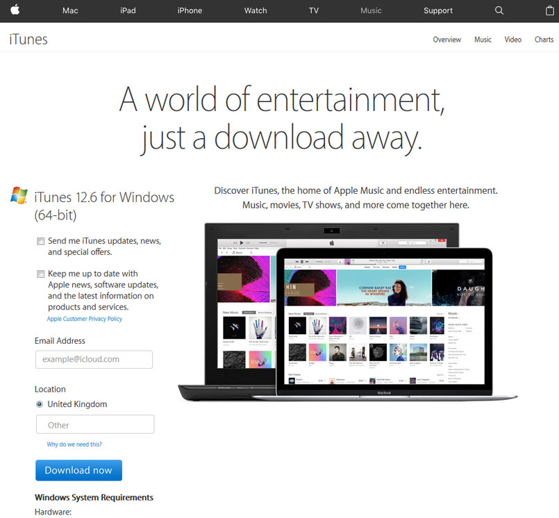 download itunes for windows 10 64 bit latest version