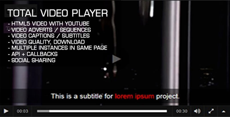 Total Video Player - a HTML5 Simple Video Player