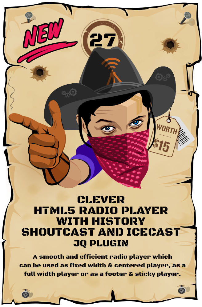 CLEVER - HTML5 Radio Player With History - Shoutcast and Icecast - jQuery Plugin