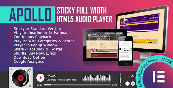 apollo-sticky-full-width-html5 audio player elementor widget addon